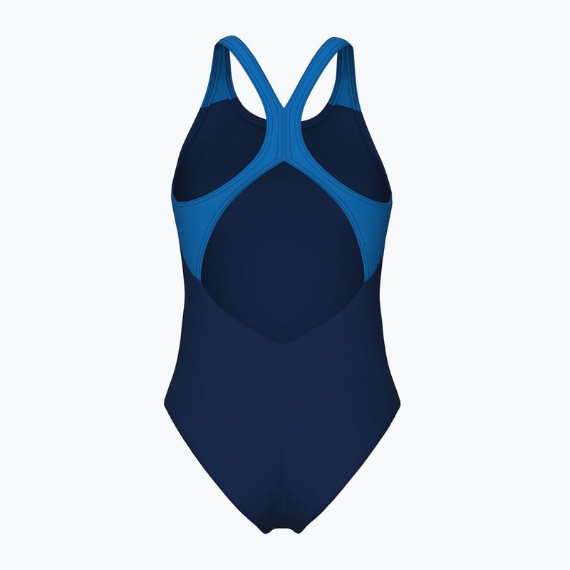 Women's one-piece swimsuit arena Flowing V Back navy/turquoise 2