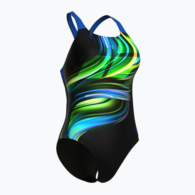 Women's one-piece swimsuit arena Bloom Swim Pro Back Lb multi black/black/blue china 3