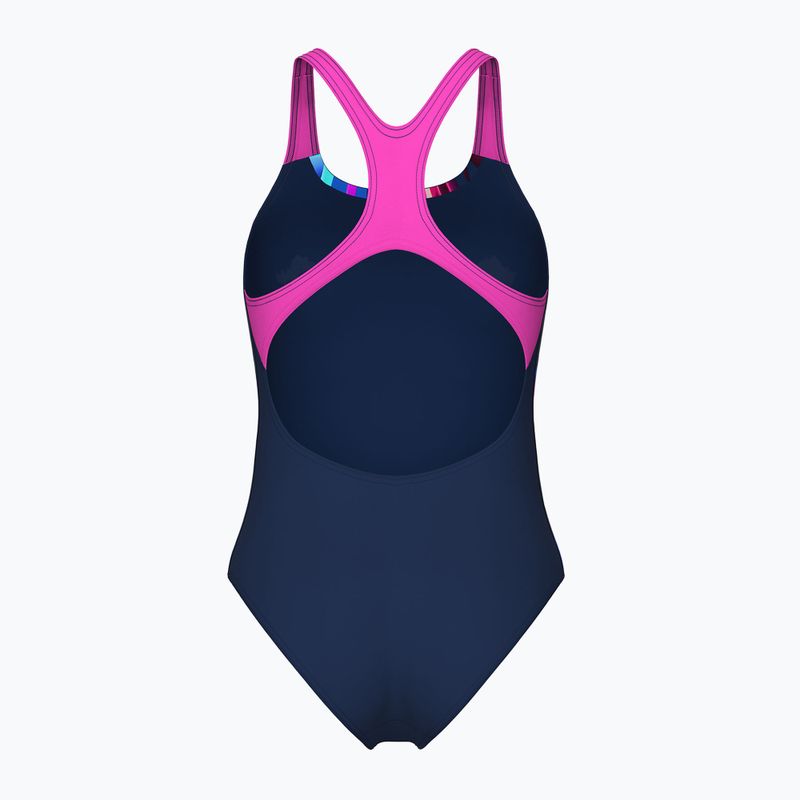 Women's one-piece swimsuit arena Bloom Swim Pro Back Lb multi navy/navy/shocking pink 2