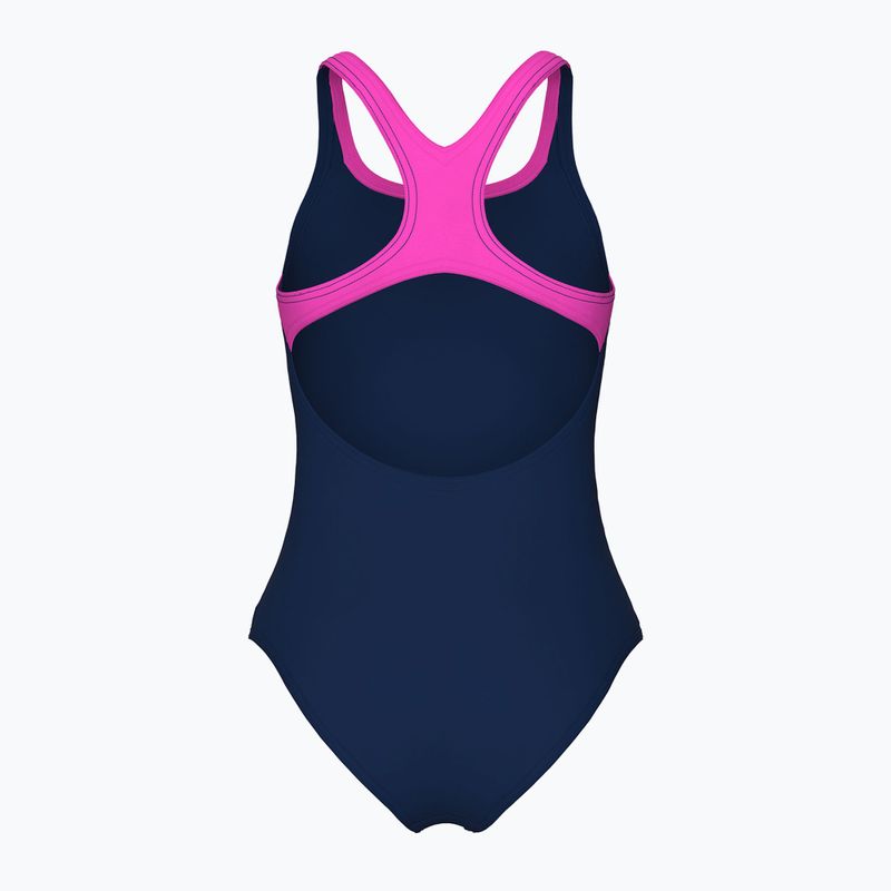 Women's one-piece swimsuit arena Logo Swim Pro navy/shocking pink 2