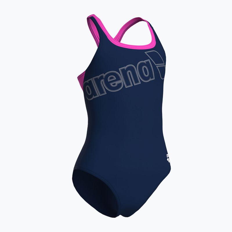 Women's one-piece swimsuit arena Logo Swim Pro navy/shocking pink 3