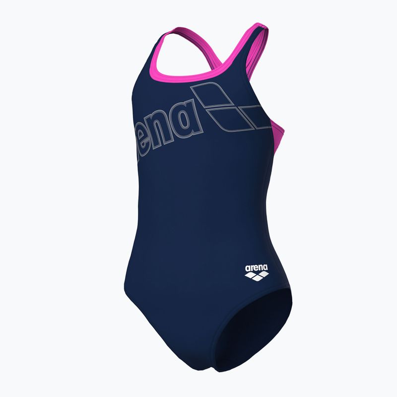 Women's one-piece swimsuit arena Logo Swim Pro navy/shocking pink 4