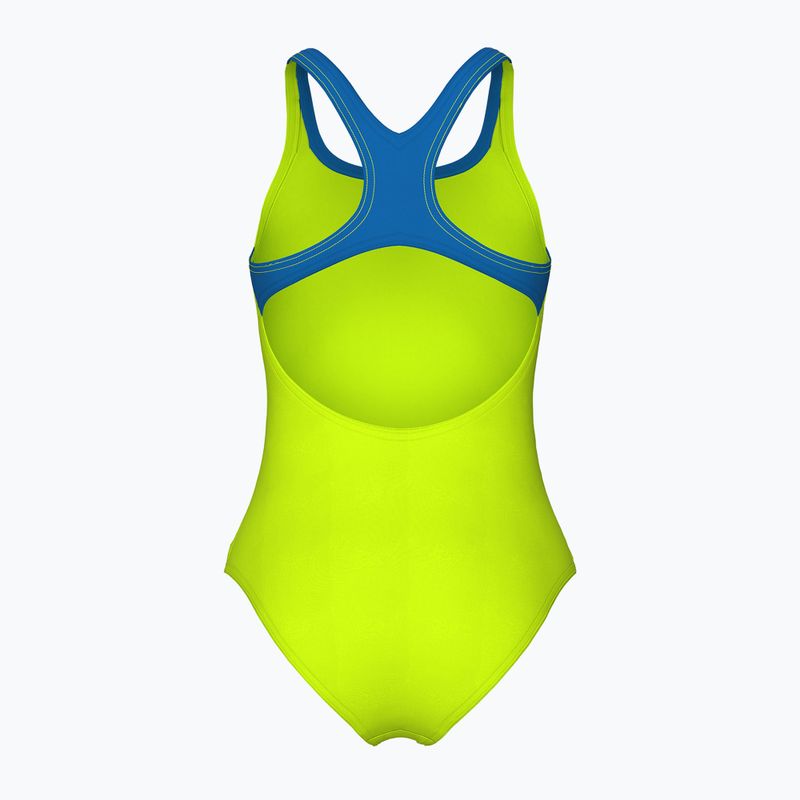 Women's one-piece swimsuit arena Logo Swim Pro artic lime/blue china 2