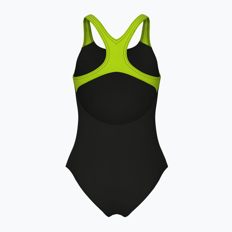 Children's one-piece swimsuit arena Sound Track Swim Pro Back black/artic lime 2