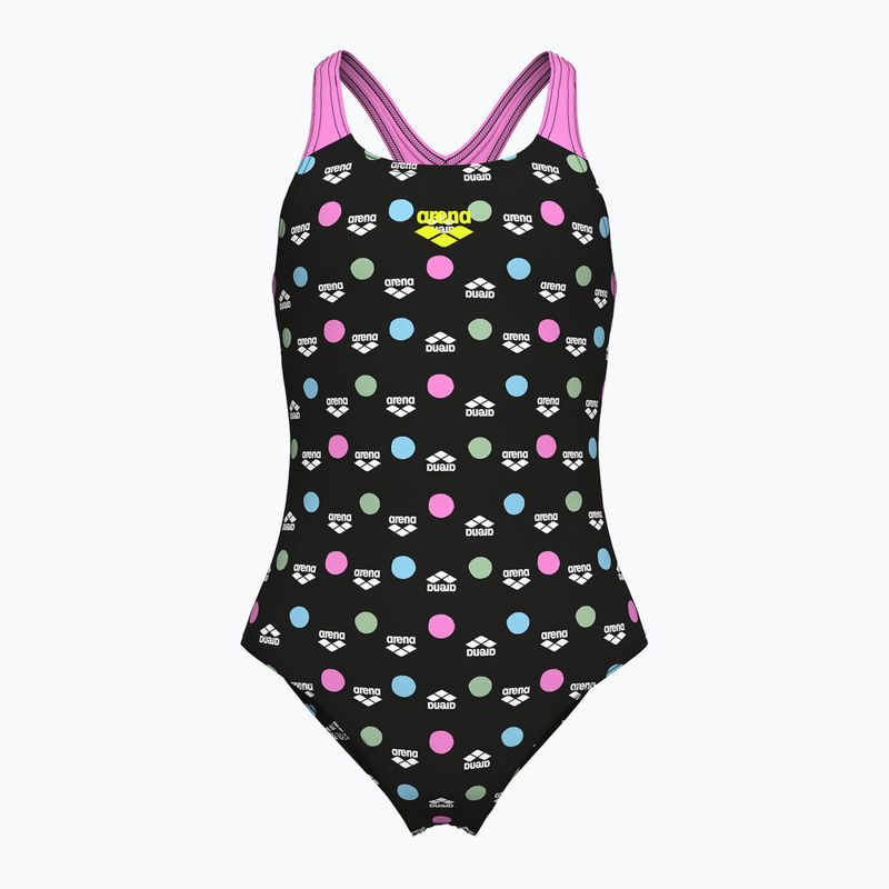 Children's one-piece swimsuit arena Multiple Dot Swim Pro Back multi black/orchid