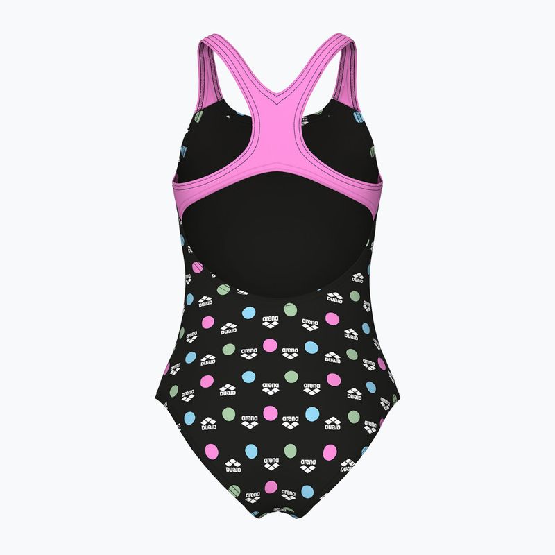 Children's one-piece swimsuit arena Multiple Dot Swim Pro Back multi black/orchid 2