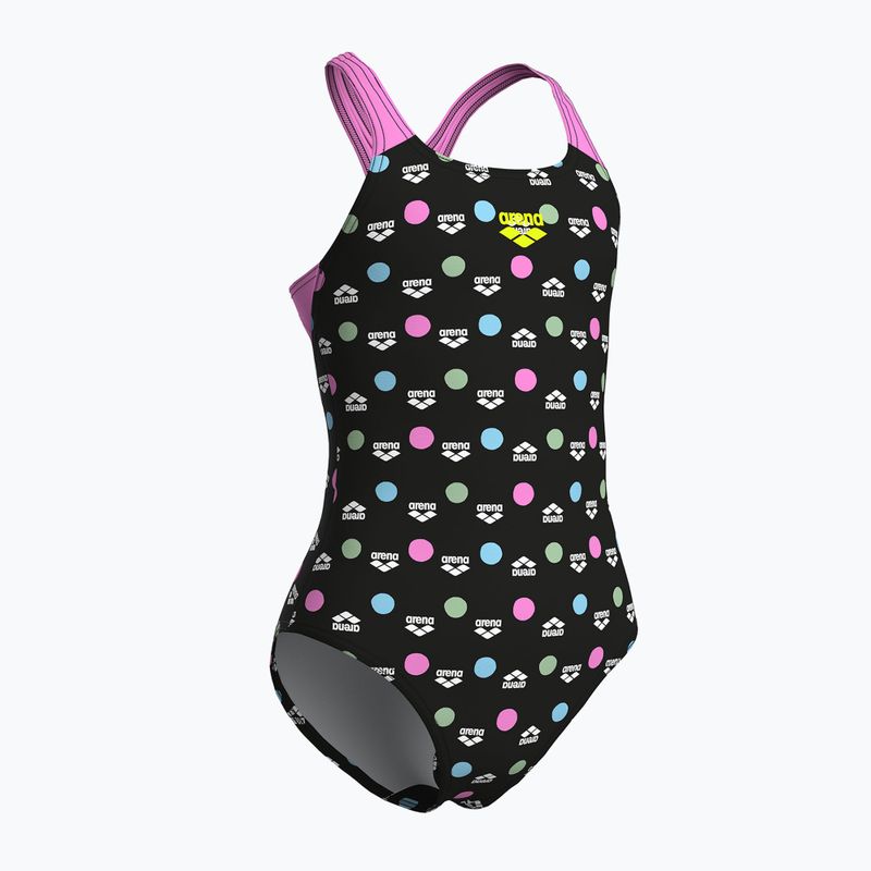 Children's one-piece swimsuit arena Multiple Dot Swim Pro Back multi black/orchid 3