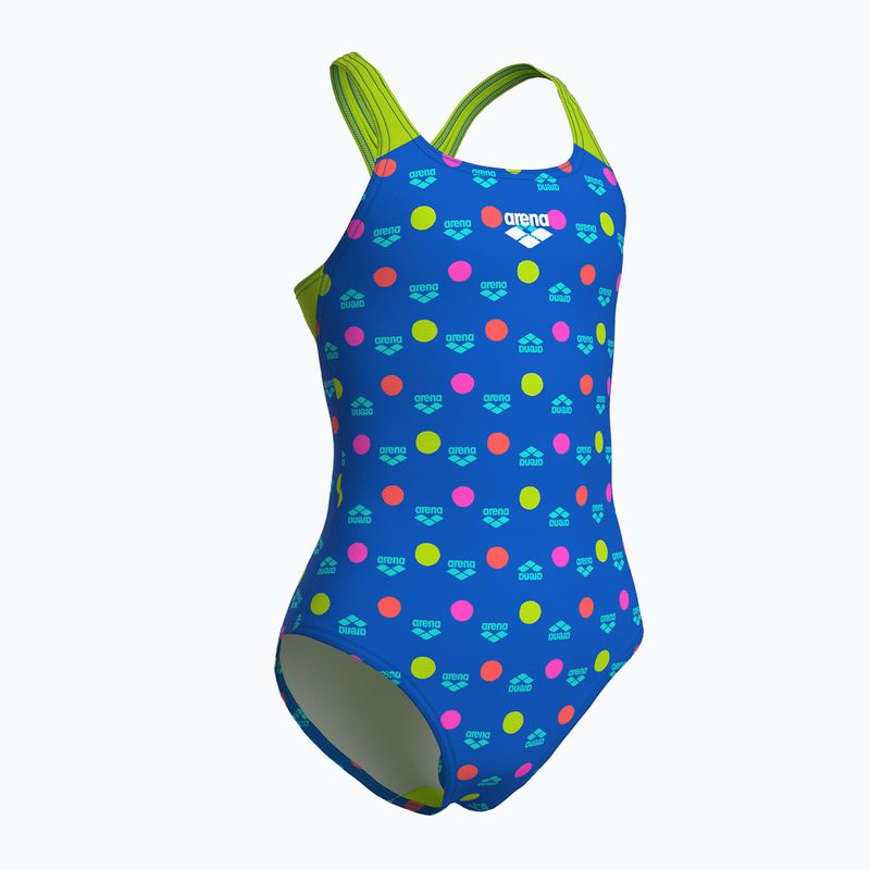 Children's one-piece swimsuit arena Multiple Dot Swim Pro Back multi blue/artic lime 3