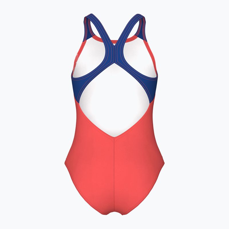 Children's one-piece swimsuit arena Graphic V Back calypso coral/royal 2