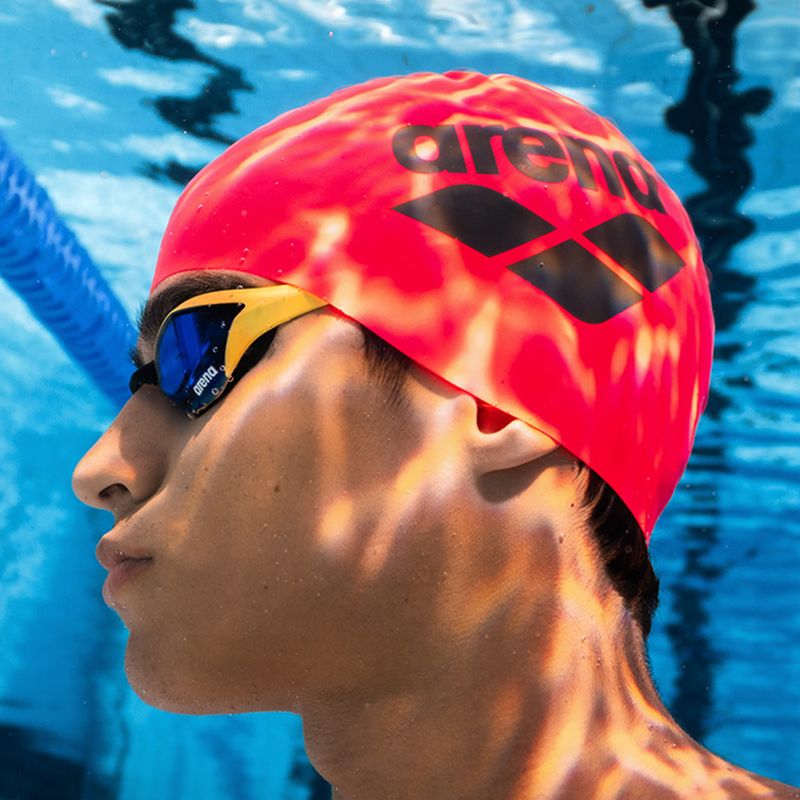 Swim cap arena Big Logo bright coral/asphalt 2