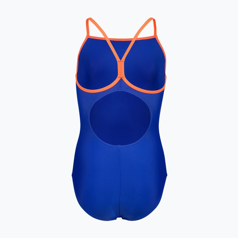 Children's one-piece swimsuit arena Light Drop Solid neon blue/team orange/team orange 2
