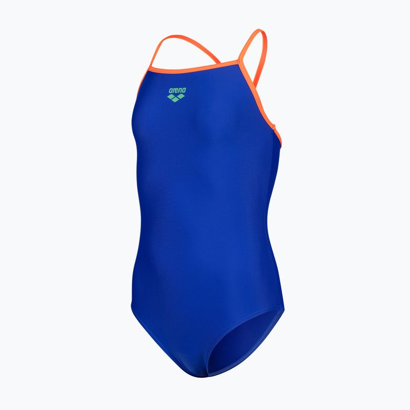 Children's one-piece swimsuit arena Light Drop Solid neon blue/team orange/team orange 3