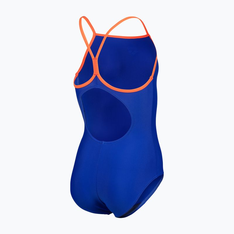 Children's one-piece swimsuit arena Light Drop Solid neon blue/team orange/team orange 4