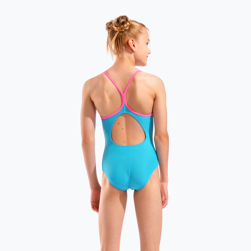 Children's one-piece swimsuit arena Light Drop Solid eyeblush/shocking pink/shocking pink 7