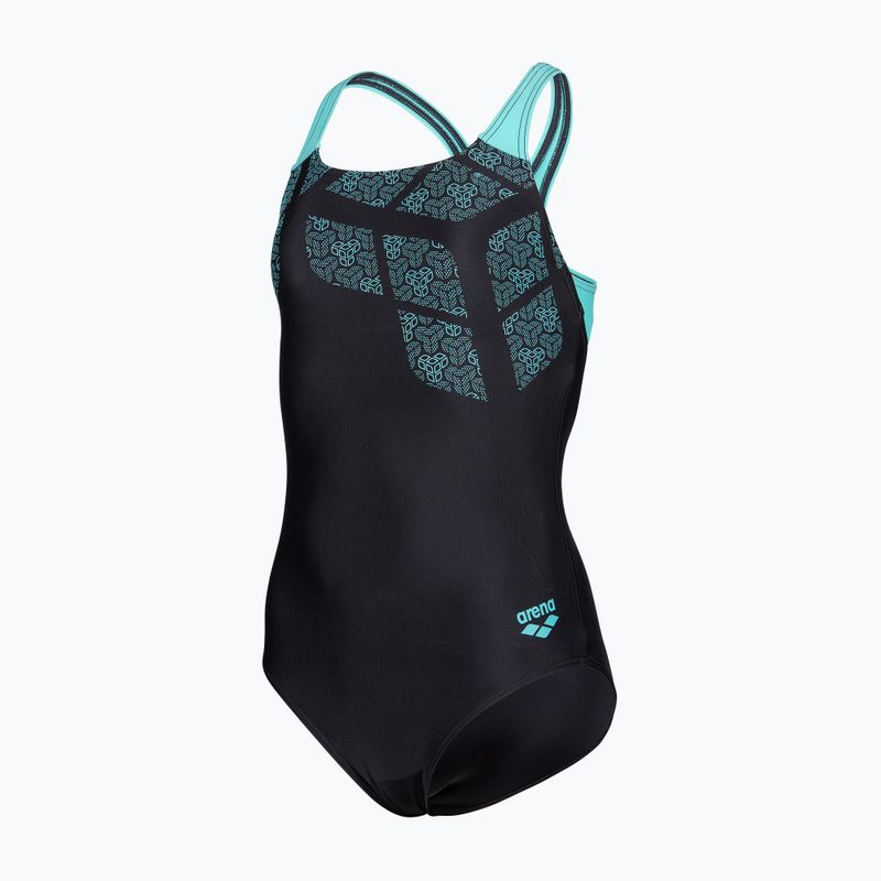 Children's one-piece swimsuit arena Kikko Swim Pro Back black/water 3