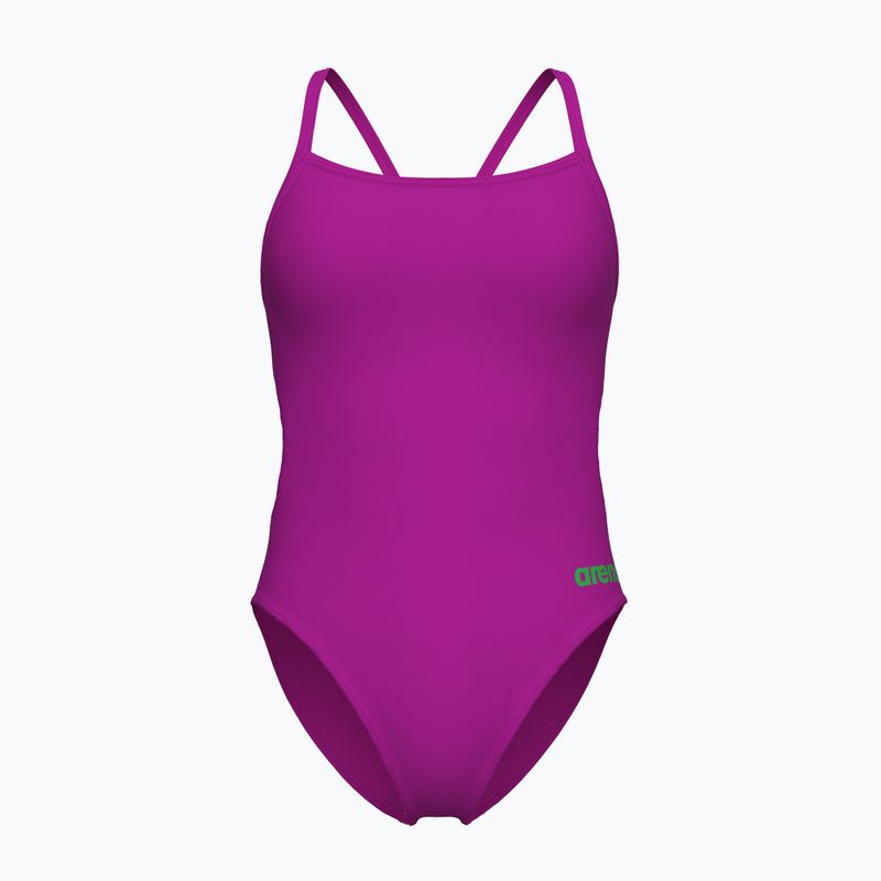 Ladies' one-piece swimsuit Arena Team Swimsuit Challenge Solid very fuchsia/team green