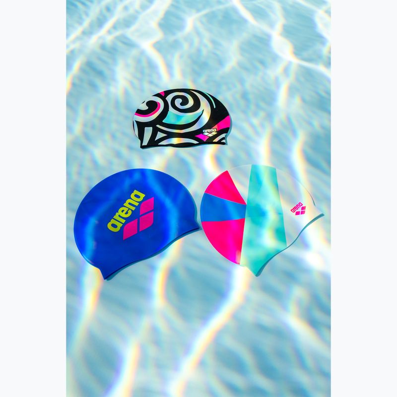 Swim cap arena Big Logo neon blue/shocking pink/yellow star 7