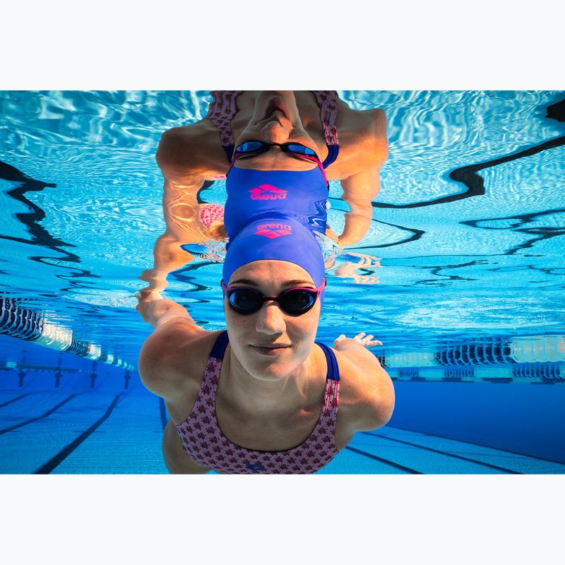 Swim cap arena Big Logo neon blue/shocking pink/yellow star 8