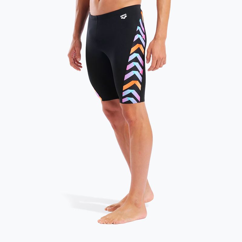 Men's swim jammers arena Texture Swim black/black multi 5