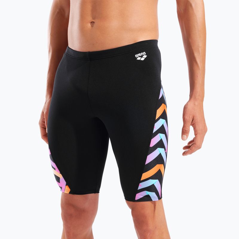 Men's swim jammers arena Texture Swim black/black multi 8