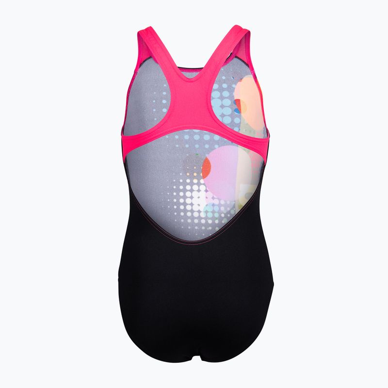 Children's one-piece swimsuit arena Dots Swim Pro Back black multi/black/shocking pink 2