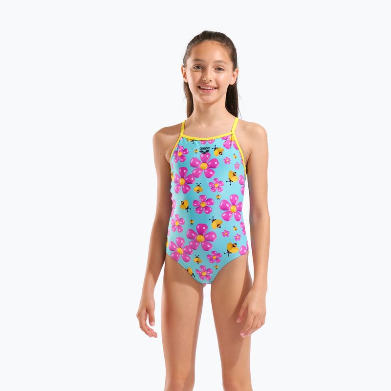 Children's one-piece swimsuit arena Spring Lightdrop Back water multi/yellow star 5