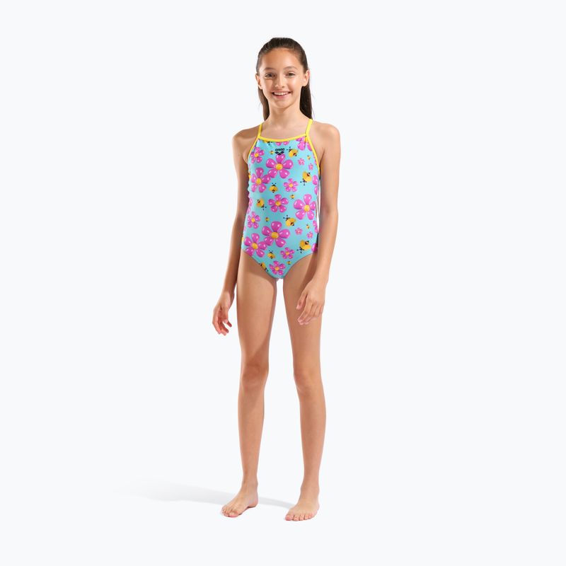 Children's one-piece swimsuit arena Spring Lightdrop Back water multi/yellow star 6