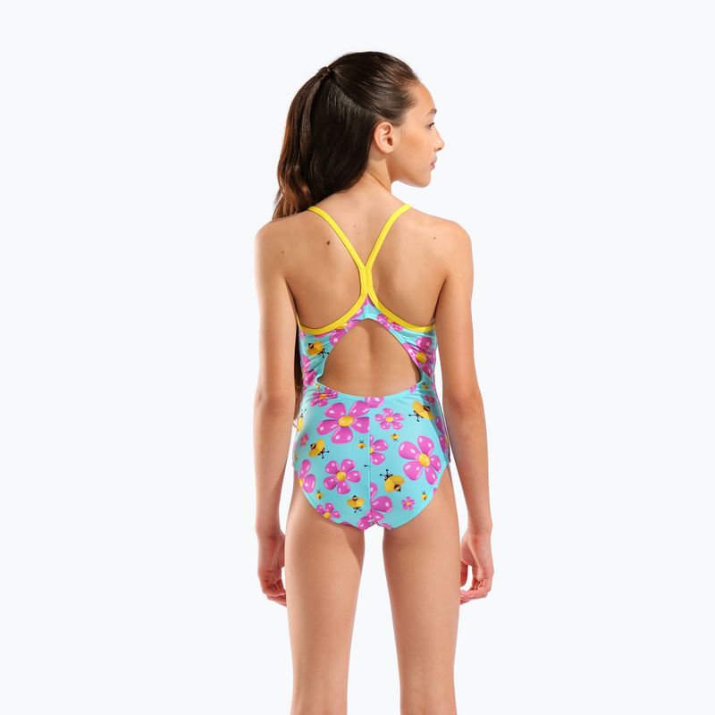 Children's one-piece swimsuit arena Spring Lightdrop Back water multi/yellow star 7