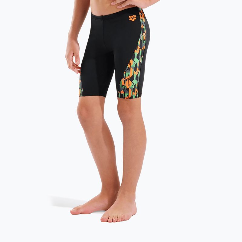 Children's swim jammers arena Print Swim black/orange multi 5