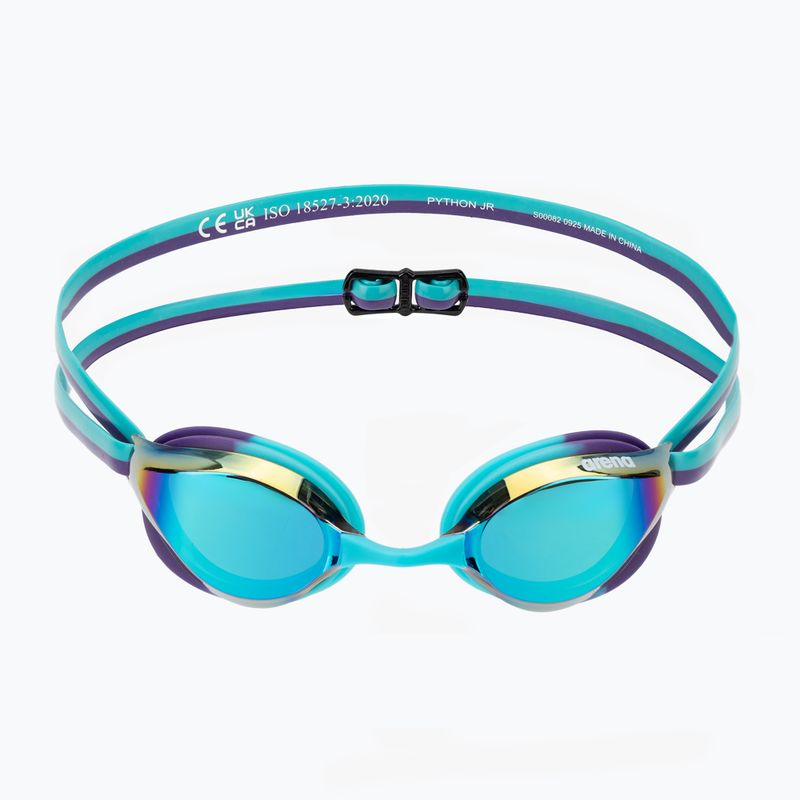 Children's swim goggles arena Python Mirror Jr emerald/peacock/plum 2