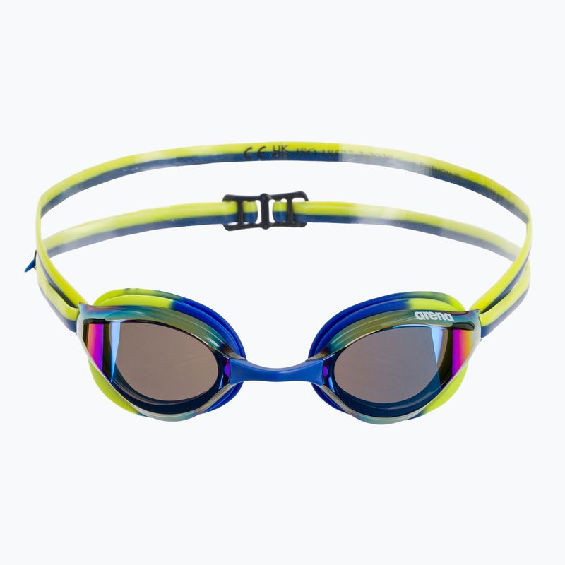 Children's swim goggles arena Python Mirror Jr blue/blue/lime 2