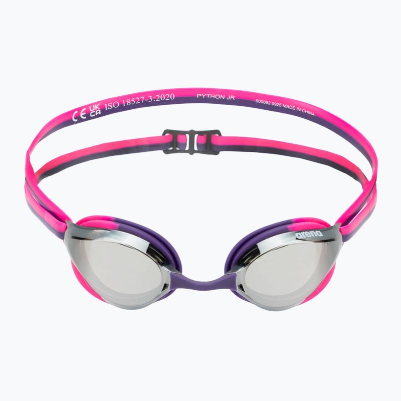 Children's swim goggles arena Python Mirror Jr silver/shocking pink/plum 2