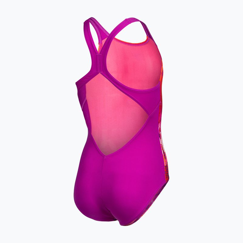 Children's one-piece swimsuit arena Multi Colours V Back pink multi/very fuchsia 4