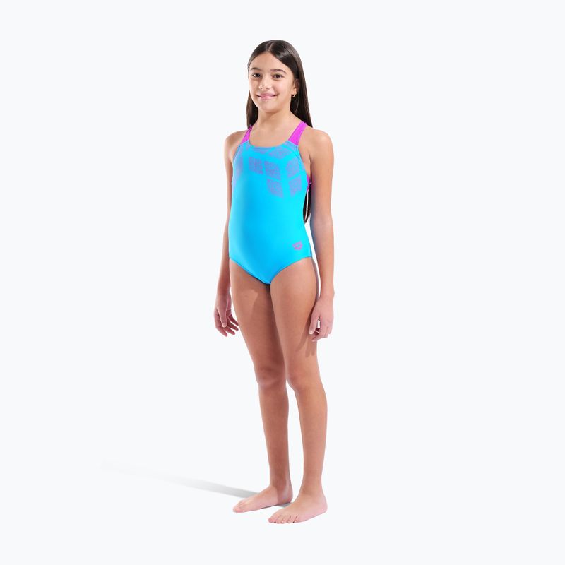 Children's one-piece swimsuit arena Kikko Swim Pro Back turquoise/very fuchsia 6