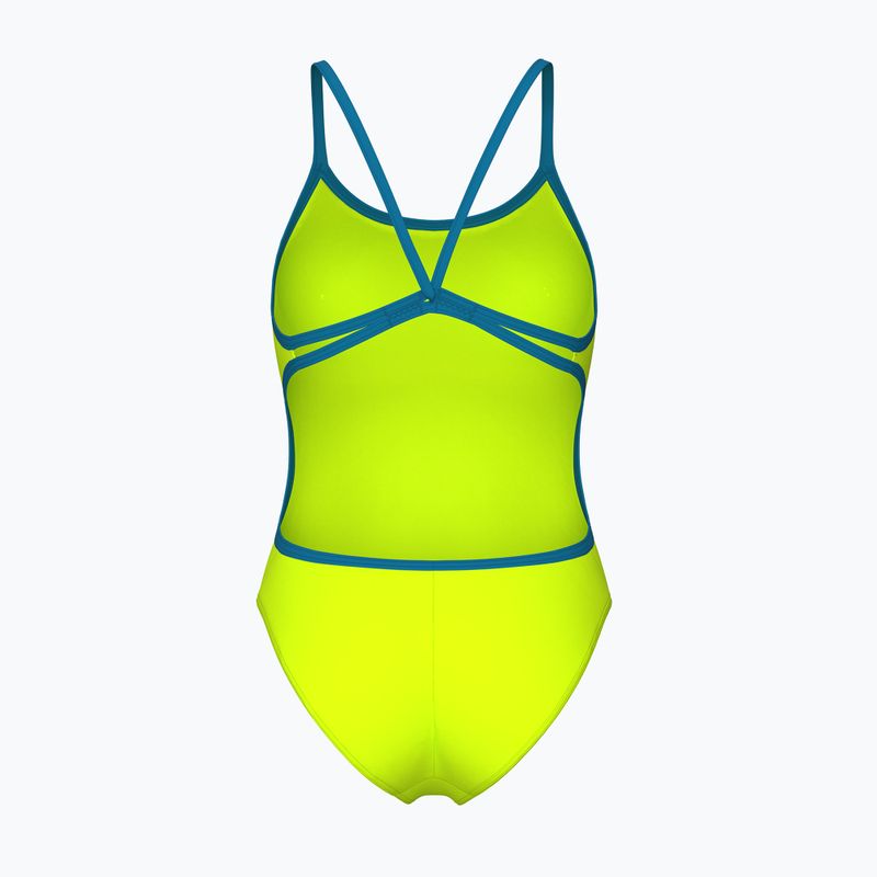 Ladies' one-piece swimsuit Arena Lace Back Solid artic lime/blue cosmo 2