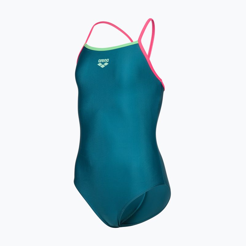 Children's one-piece swimsuit arena Light Drop Solid deep teel/shocking pink/verbena 3