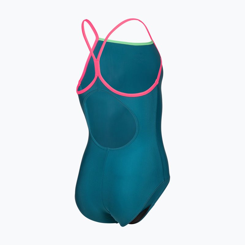 Children's one-piece swimsuit arena Light Drop Solid deep teel/shocking pink/verbena 4