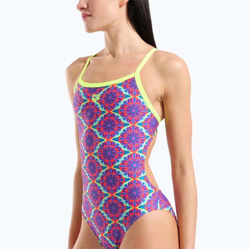 Ladies' one-piece swimsuit arena Floral Challange Back violet multi/artic lime 4
