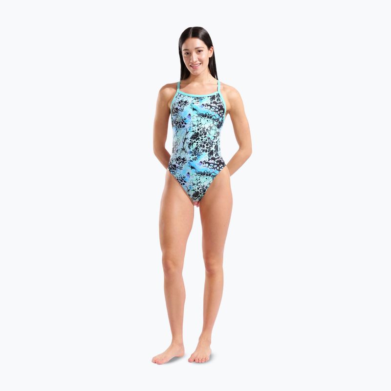 Ladies' one-piece swimsuit arena Earth View Xcriss Cross water multi/water 2