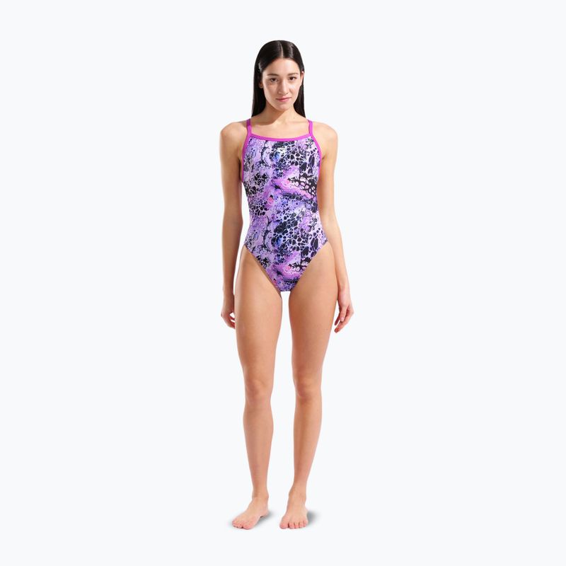 Ladies' one-piece swimsuit arena Earth View Xcriss Cross pink multi/very fuchsia 2
