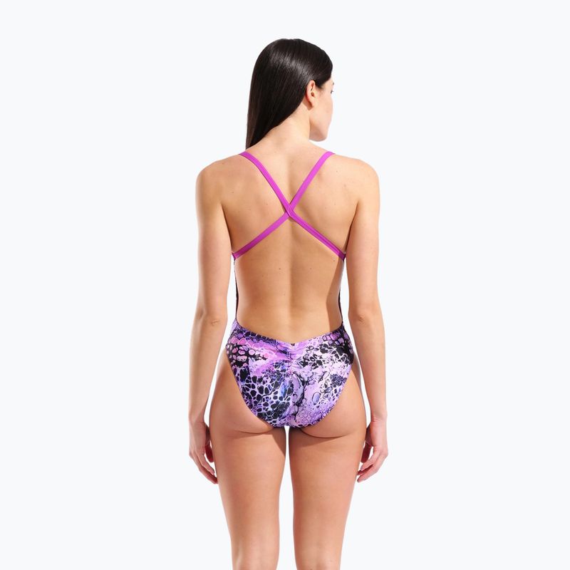 Ladies' one-piece swimsuit arena Earth View Xcriss Cross pink multi/very fuchsia 3