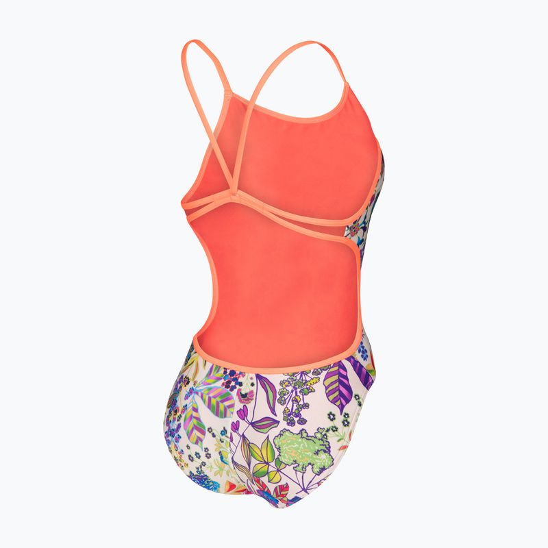 Ladies' one-piece swimsuit arena Painting Lace Back multi/bright coral 4