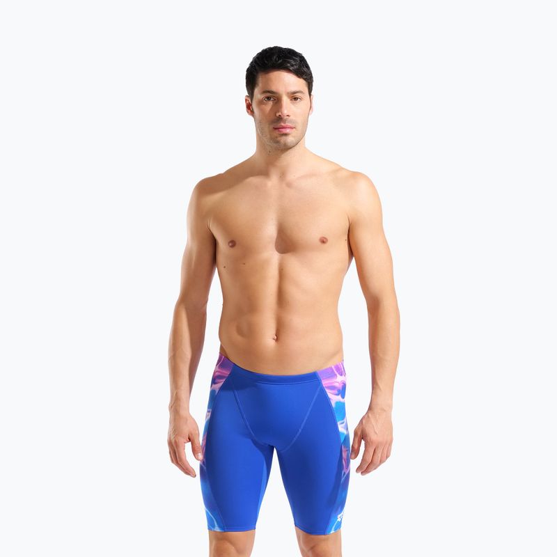 Men's swim jammers arena Earth Swim Jammer neon blue/neon blue multi 5