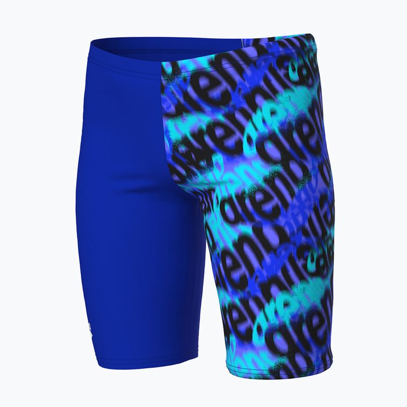 Kids' jammers arena Crowded Swim Jammer neon blue/neon blue multi 3