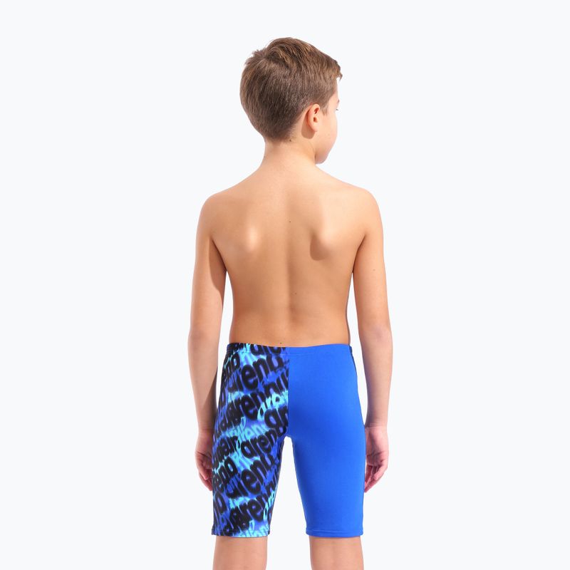 Kids' jammers arena Crowded Swim Jammer neon blue/neon blue multi 7
