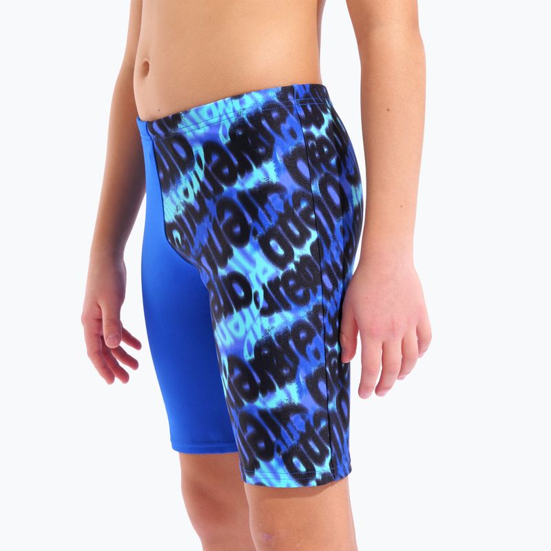 Kids' jammers arena Crowded Swim Jammer neon blue/neon blue multi 8