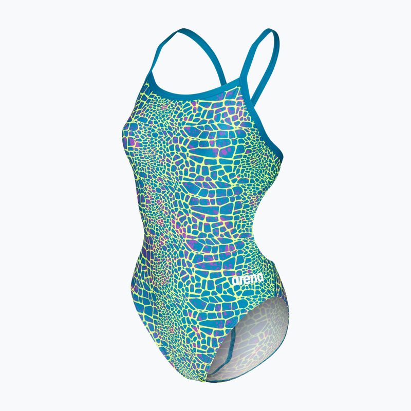Ladies' one-piece swimsuit arena Snake Skin Challenge blue cosmo multi/blue cosmo 3
