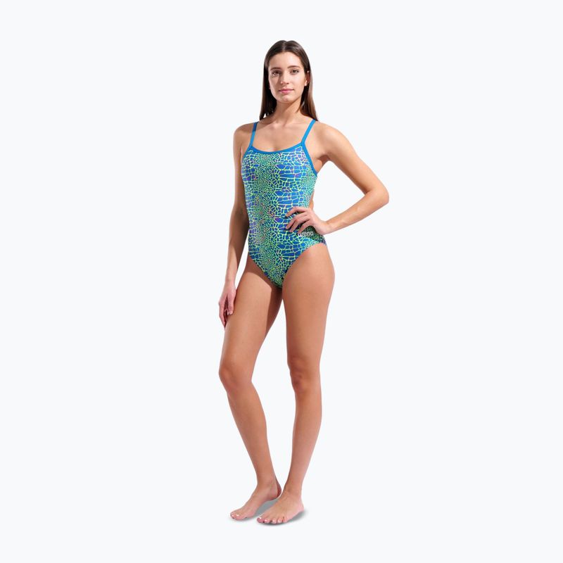 Ladies' one-piece swimsuit arena Snake Skin Challenge blue cosmo multi/blue cosmo 6