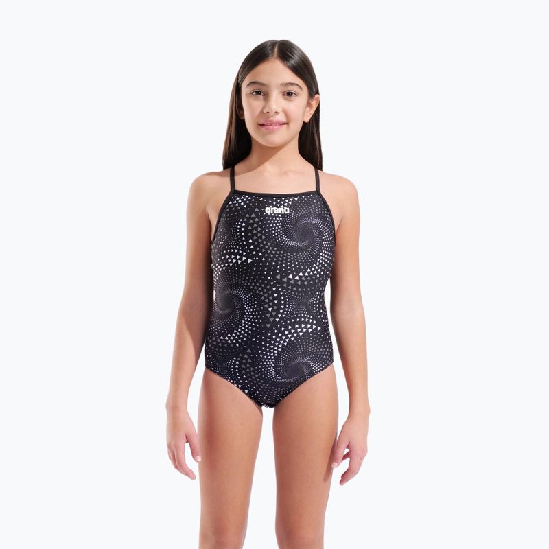 Children's one-piece swimsuit arena Fireflow Lightdrop Back black/team black 5