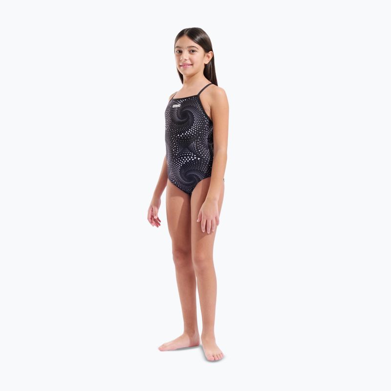 Children's one-piece swimsuit arena Fireflow Lightdrop Back black/team black 6